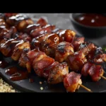 Bacon Bourbon Grilled BBQ Chicken Skewers Recipe
