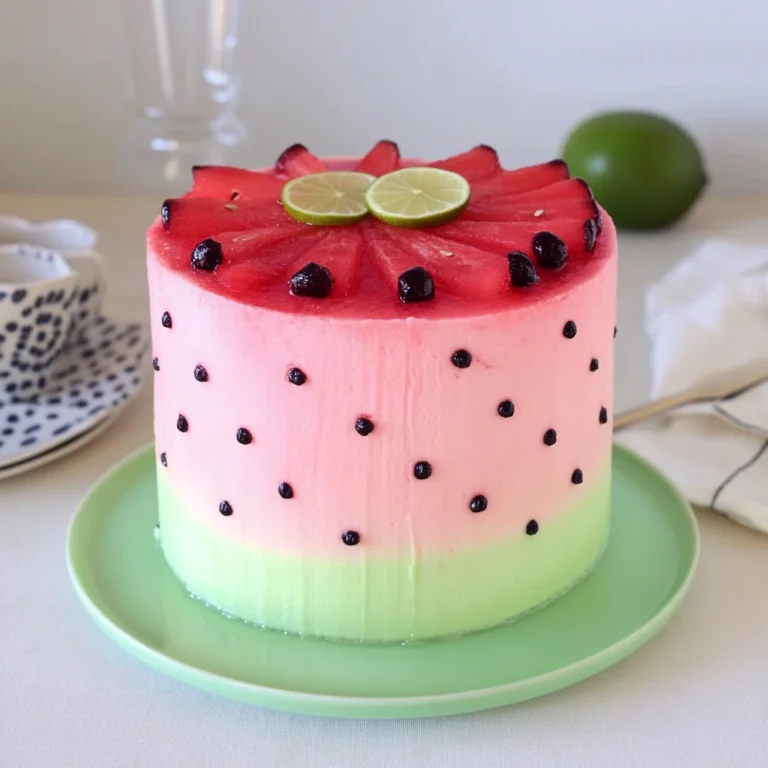 Watermelon Cake with Lime Curd