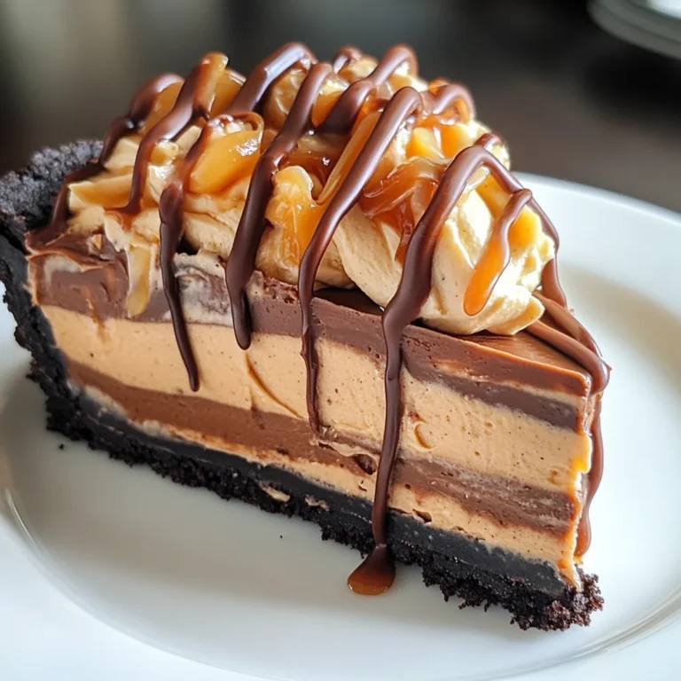 Chocolate Peanut Butter Caramel Mousse Pie