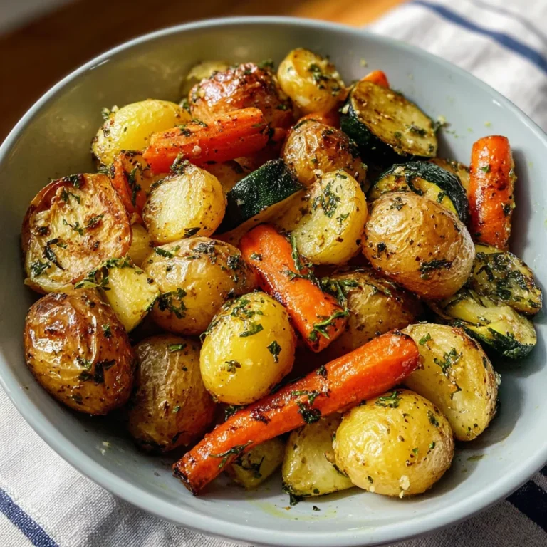 Garlic Herb Roasted Potatoes Carrots and Zucchini