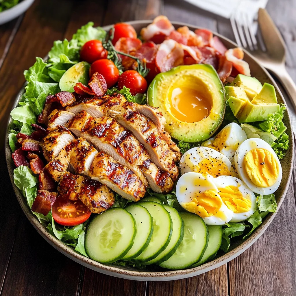 Grilled Chicken Cobb Salad with Honey Dijon {Paleo, Whole30 Option}