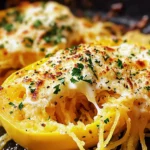 Cheesy Garlic Parmesan Spaghetti Squash