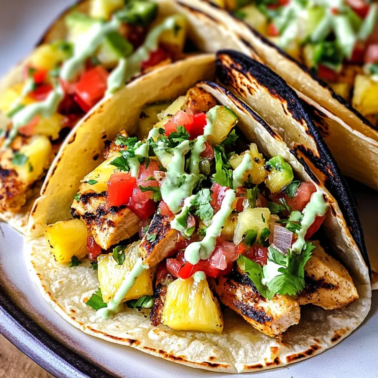 Chili Lime Chicken Tacos with Grilled Pineapple Salsa