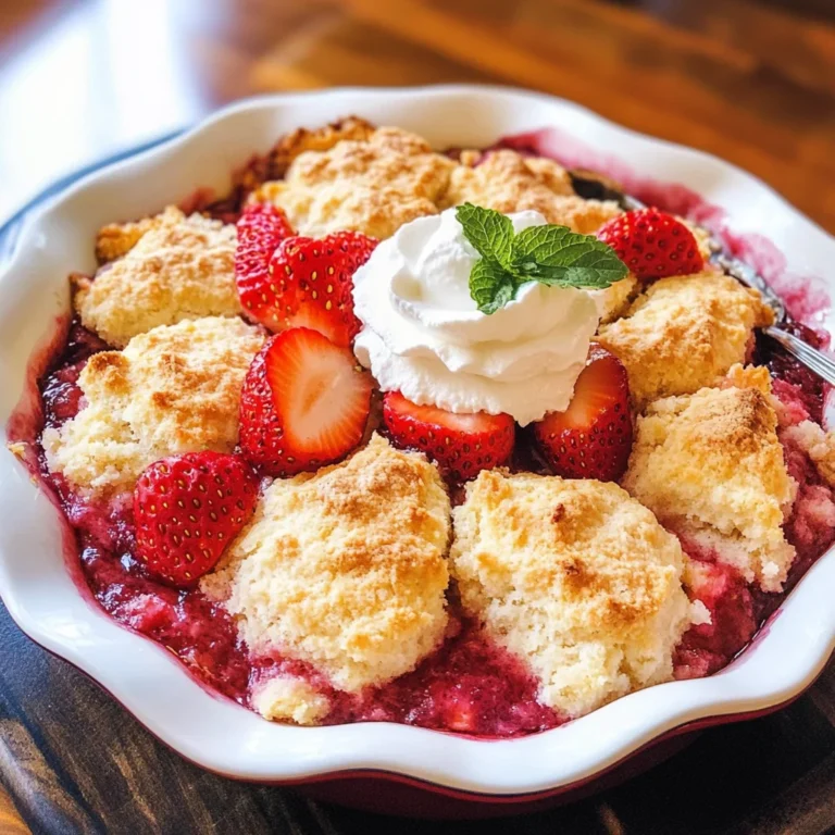 Easy Strawberry Cobbler with Lemon Biscuits