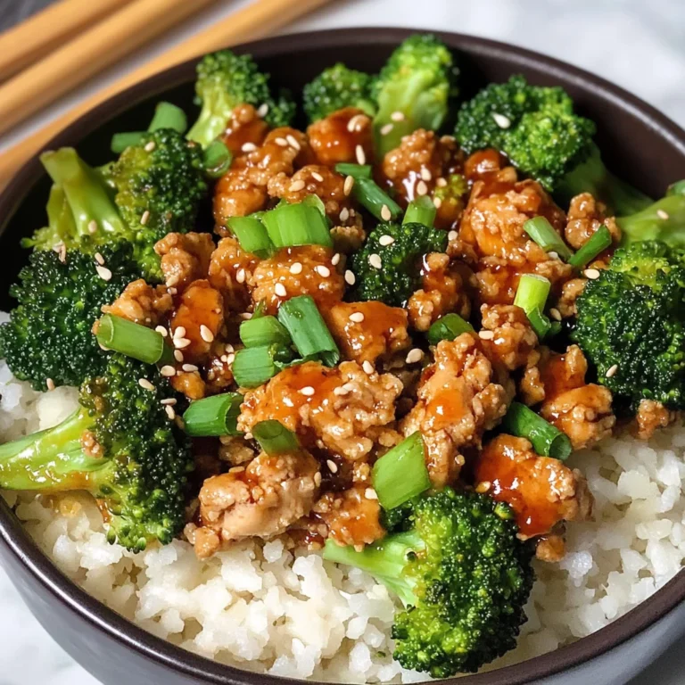 Honey Sriracha Ground Chicken and Broccoli