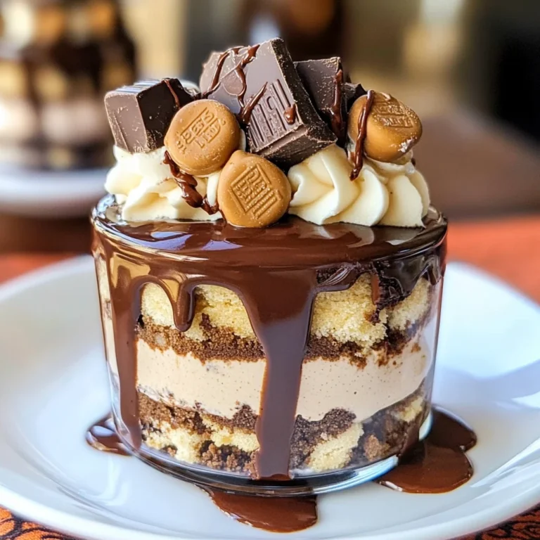 Mini Reese's Chocolate Peanut Butter Cheesecake Trifles