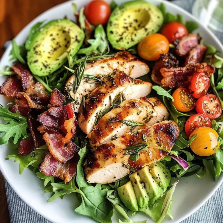 Rosemary Chicken, Turkey Bacon and Avocado Salad