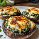 Spinach and Cheese Stuffed Portobello Mushroom