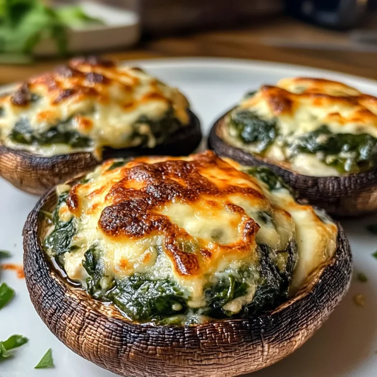 Spinach and Cheese Stuffed Portobello Mushroom