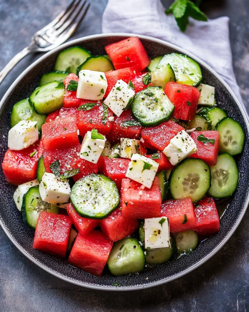 Watermelon Cucumber Salad Recipe