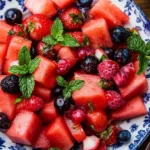 Watermelon Fruit Salad with Lime Mint Dressing