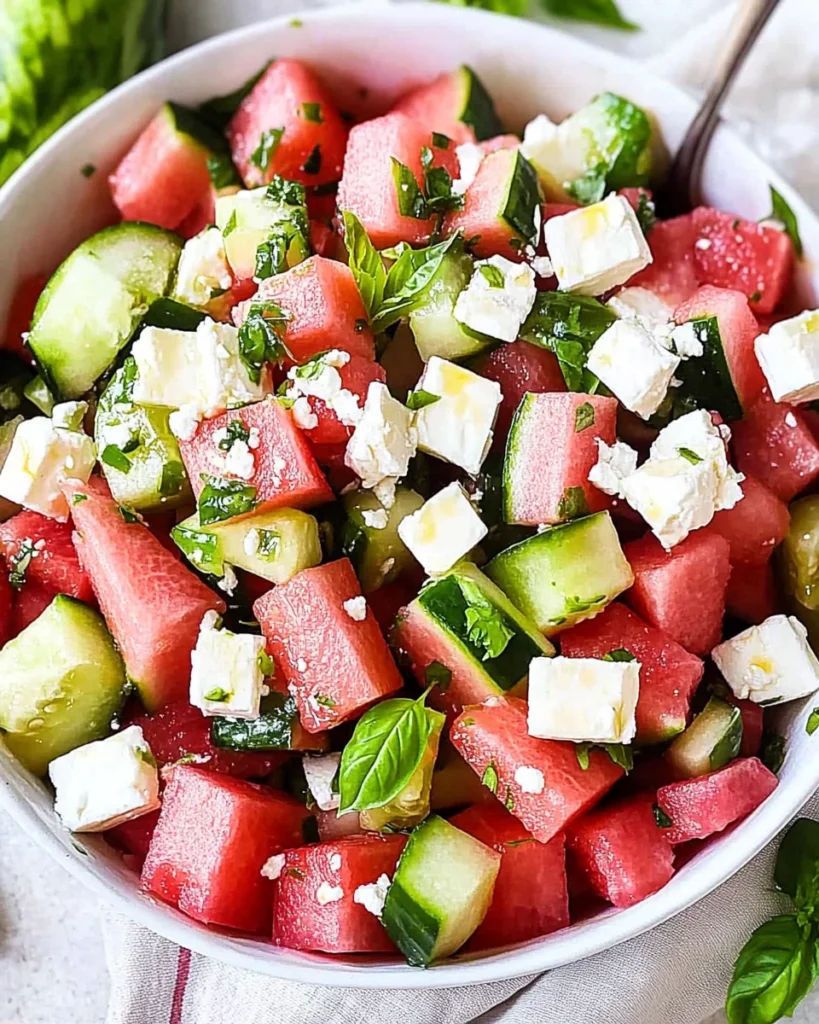 Watermelon Salad with Feta Cheese