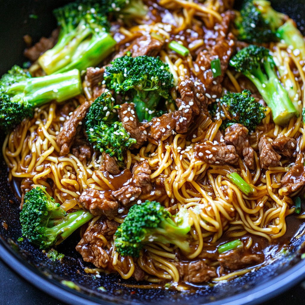 Healthy Beef + Broccoli Noodles