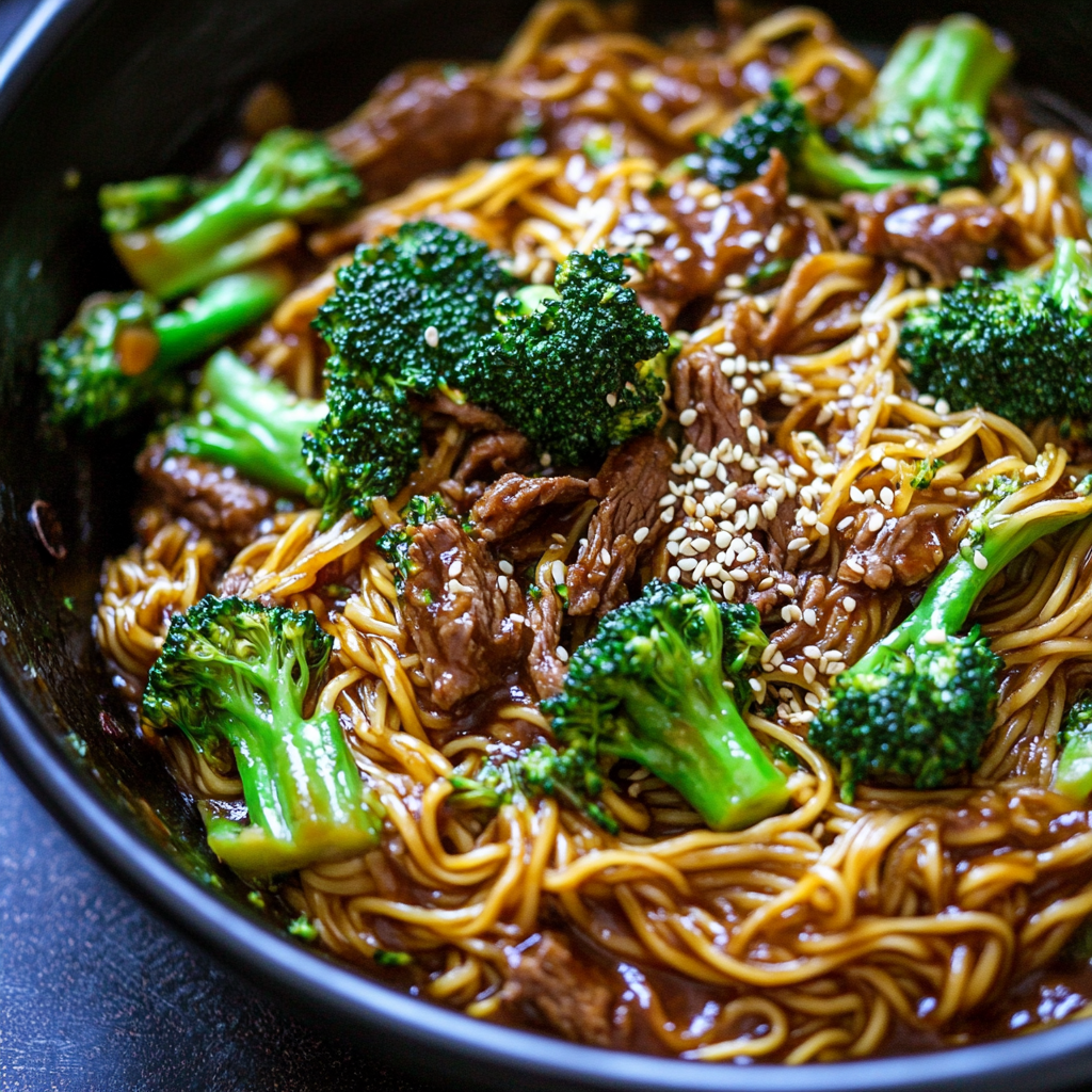 Healthy Beef + Broccoli Noodles