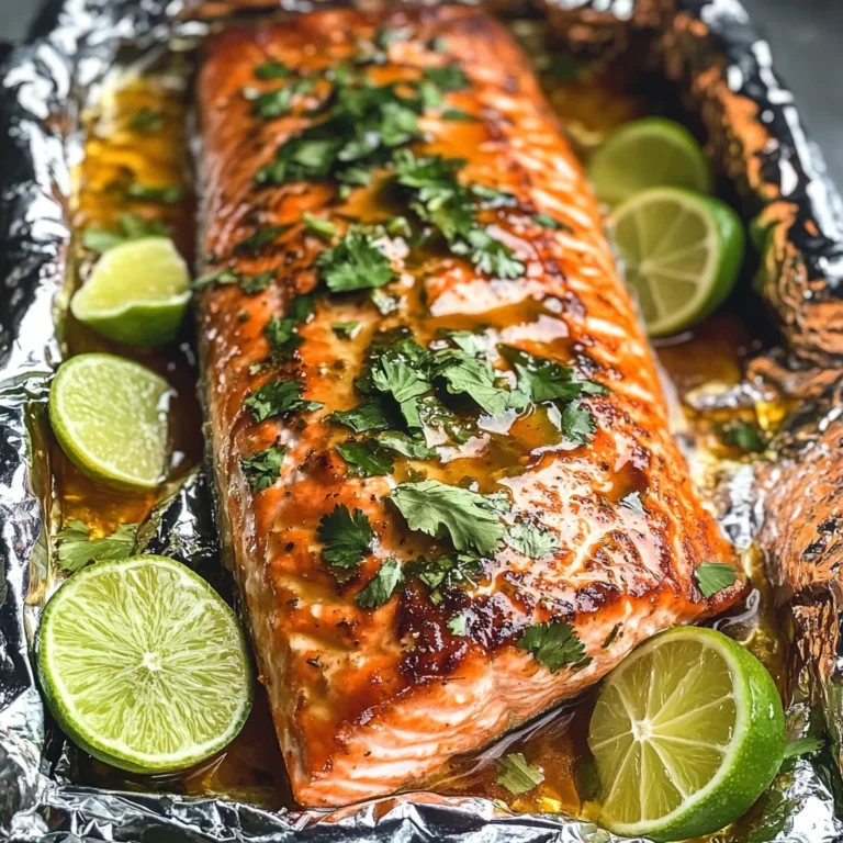 Baked Honey Cilantro Lime Salmon in Foil