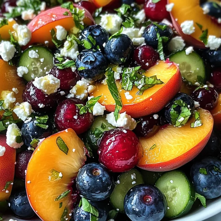 Blueberry Peach Feta Salad