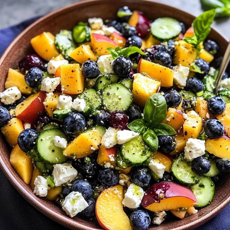 Blueberry Peach Feta Salad