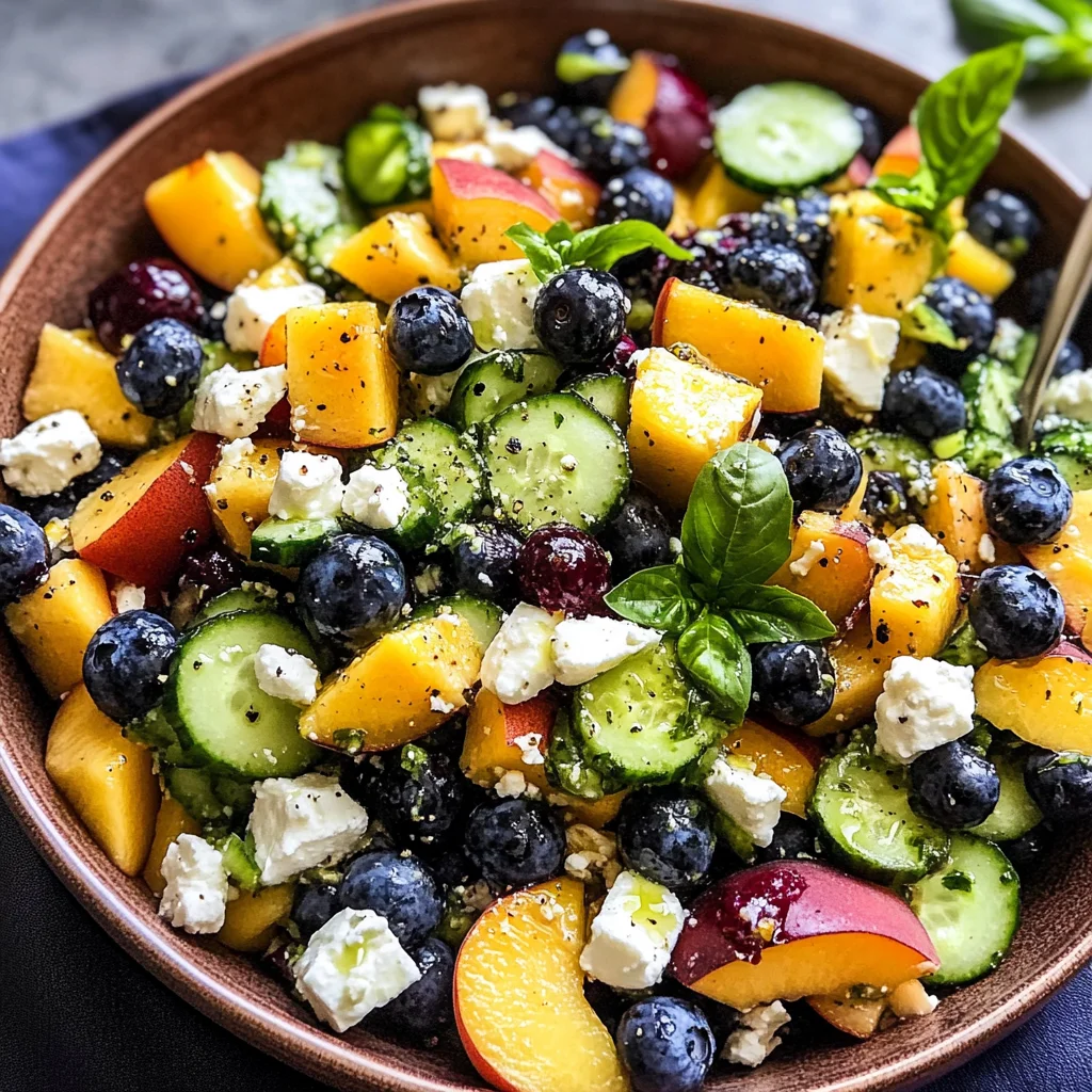 Blueberry Peach Feta Salad