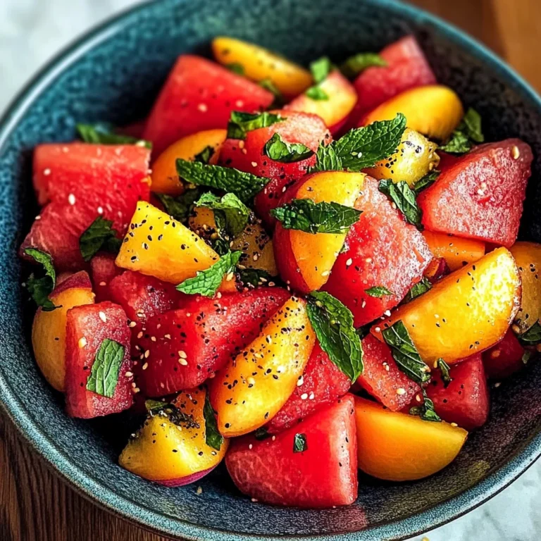 Easy Summer Peach Watermelon Salad