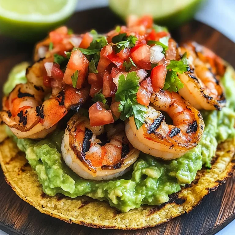 Grilled Shrimp Tostadas with Guacamole & Pico de Gallo