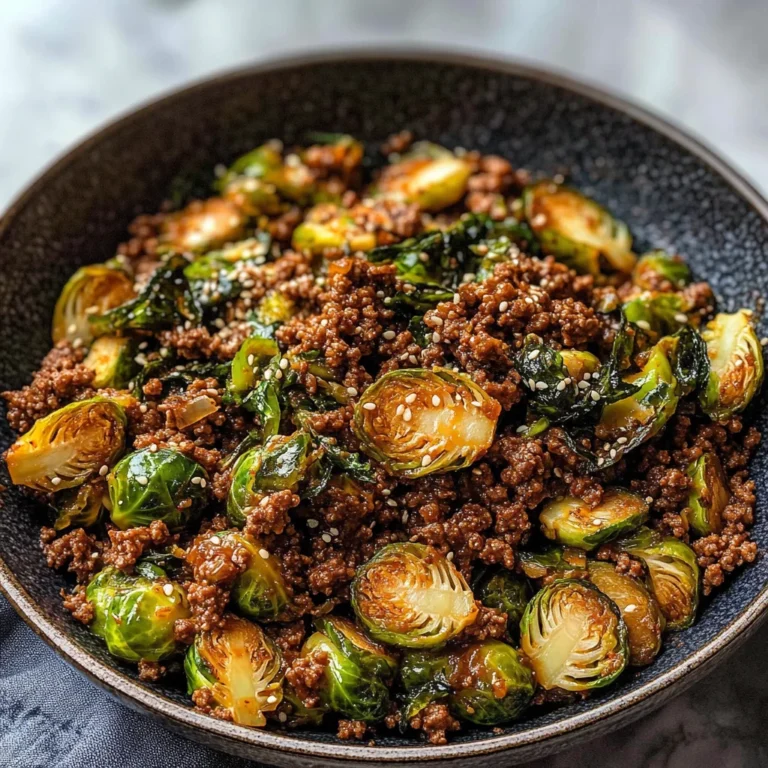 Ground Beef and Brussels Sprouts