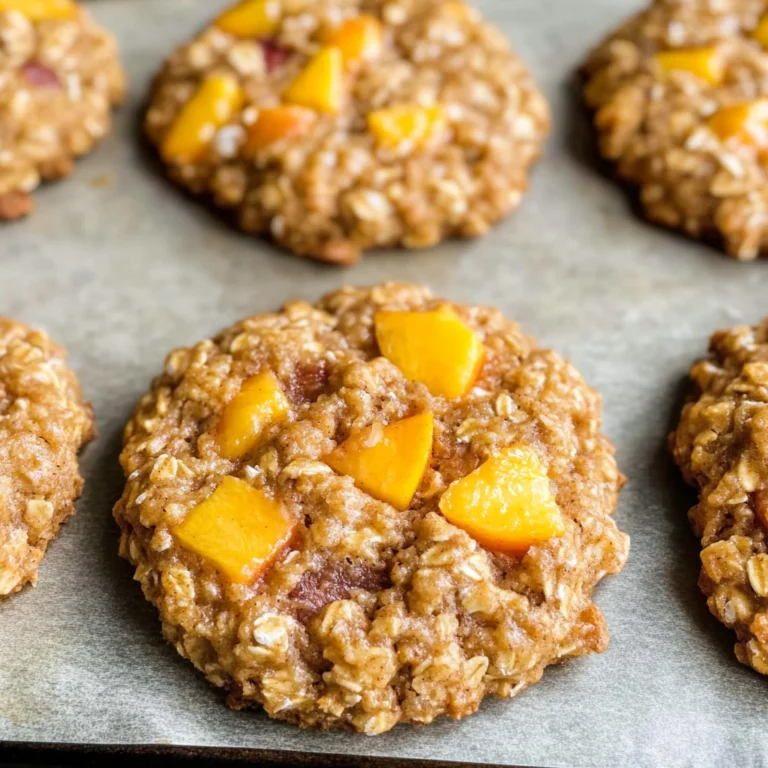 Healthy Peach Oatmeal Breakfast Cookies