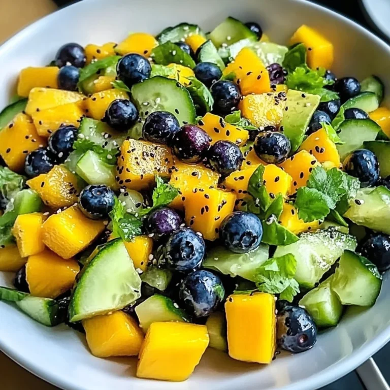 Mango Cucumber Salad with Blueberries and Avocado