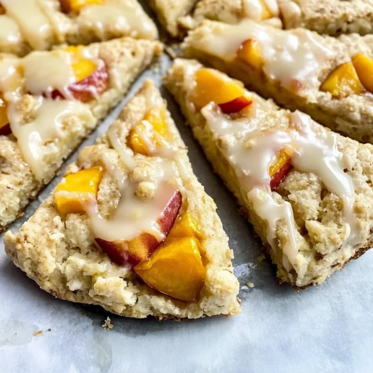 Peach Scones with Honey Vanilla Glaze