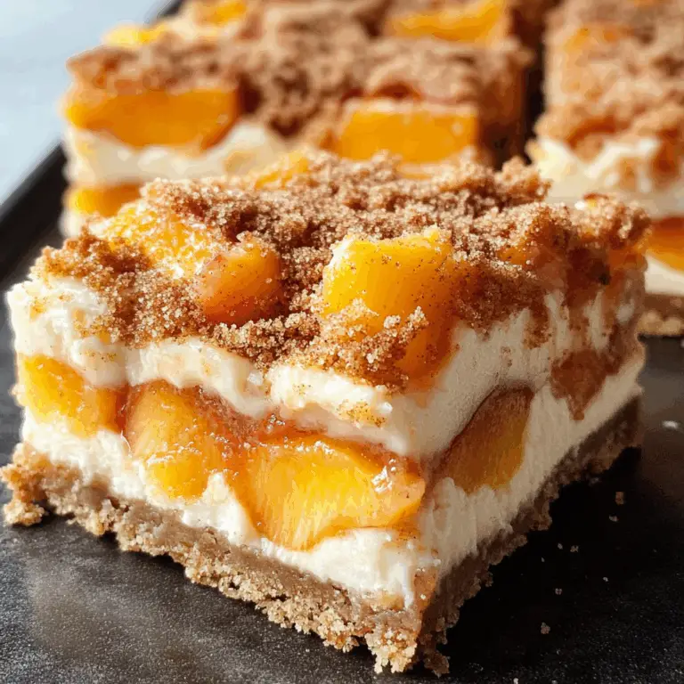 Peaches and Cream Desserts: Irresistible Peach Cobbler Cheesecake Bars for Every Occasion