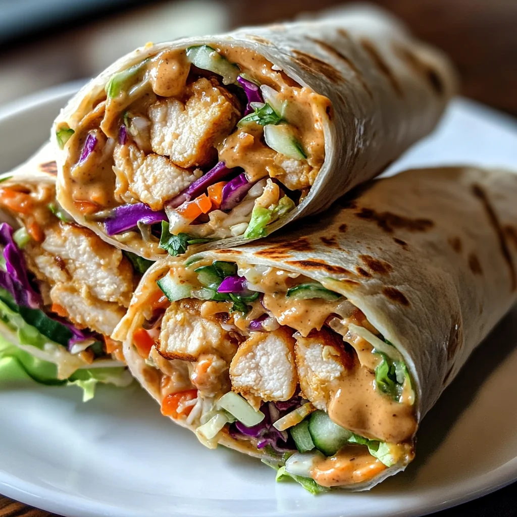 Thai Peanut Chicken Wraps