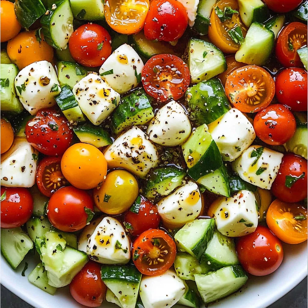 Tomato Cucumber Mozzarella Salad