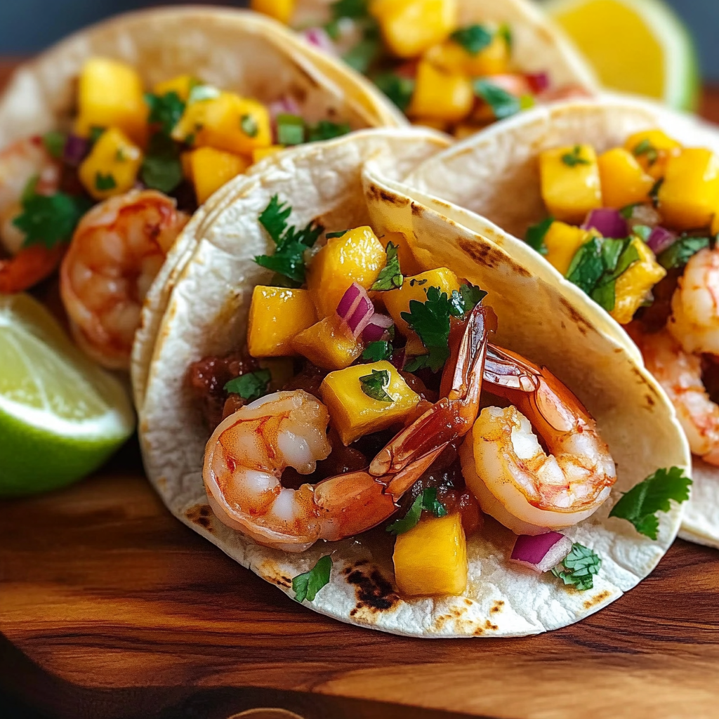 Spicy Shrimp Tacos with Mango Salsa