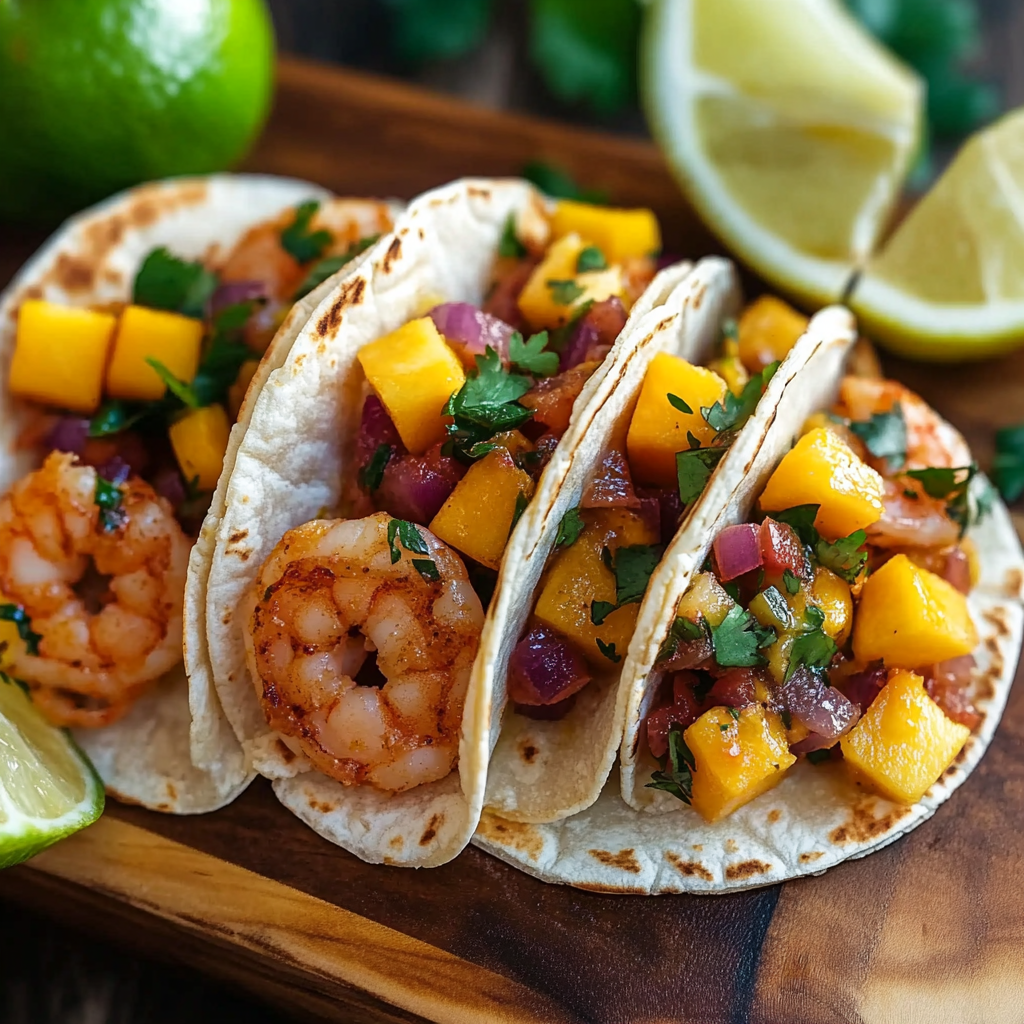 Spicy Shrimp Tacos with Mango Salsa