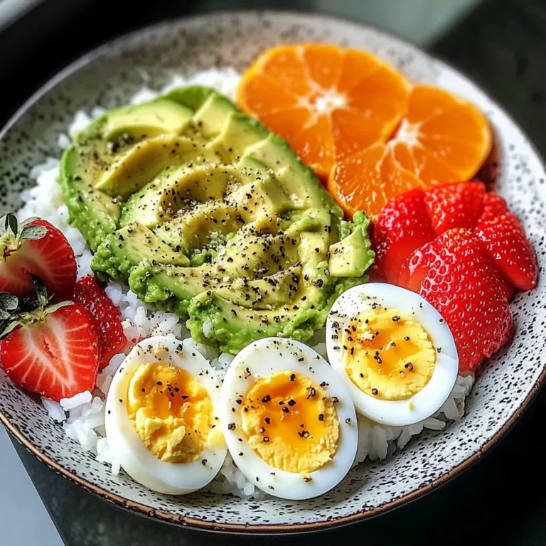 Avocado Rice Cake & Fruit Power Plate