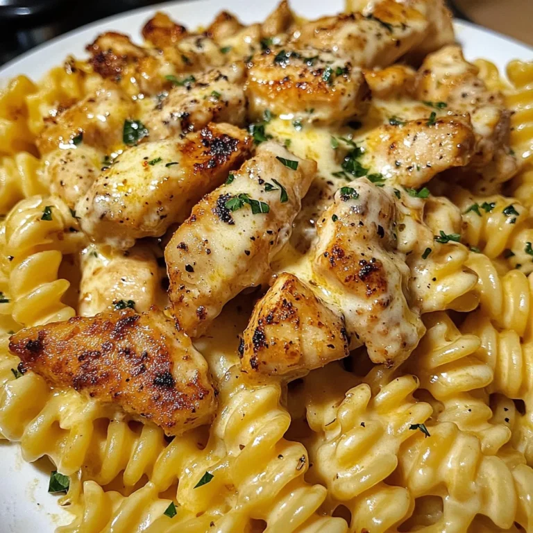 Cheesy Garlic Cajun Chicken Rotini in Velveeta Cream Sauce