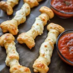 Cheesy Halloween Breadstick Bones