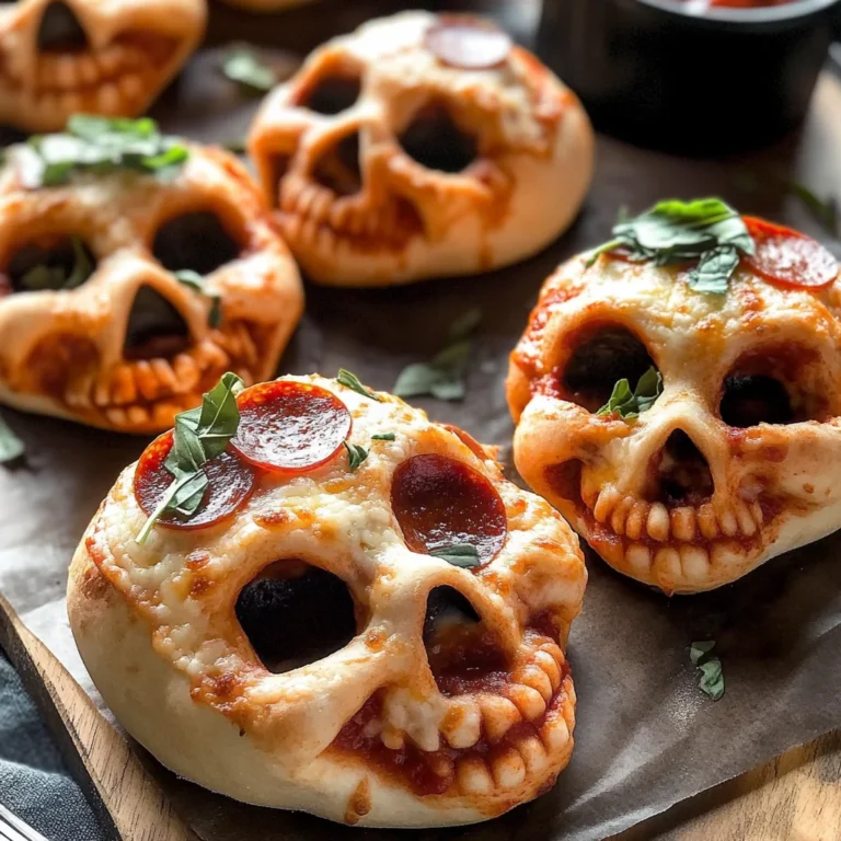 Cheesy Halloween Pizza Skulls