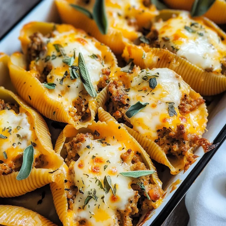 Cheesy Pumpkin and Spicy Sausage Stuffed Shells