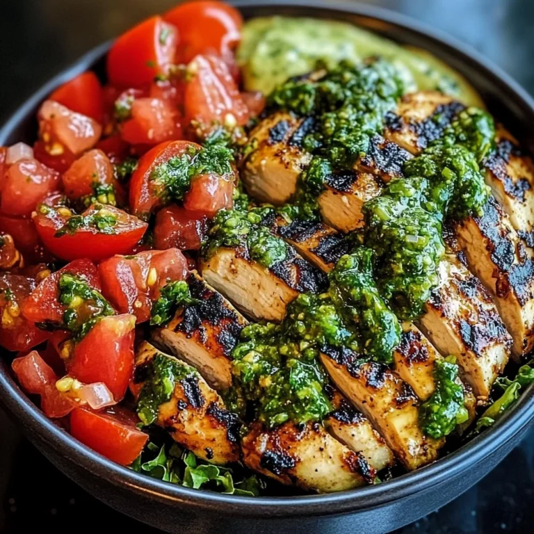 Chimichurri Grilled Chicken Bowl with Garlic Sauce