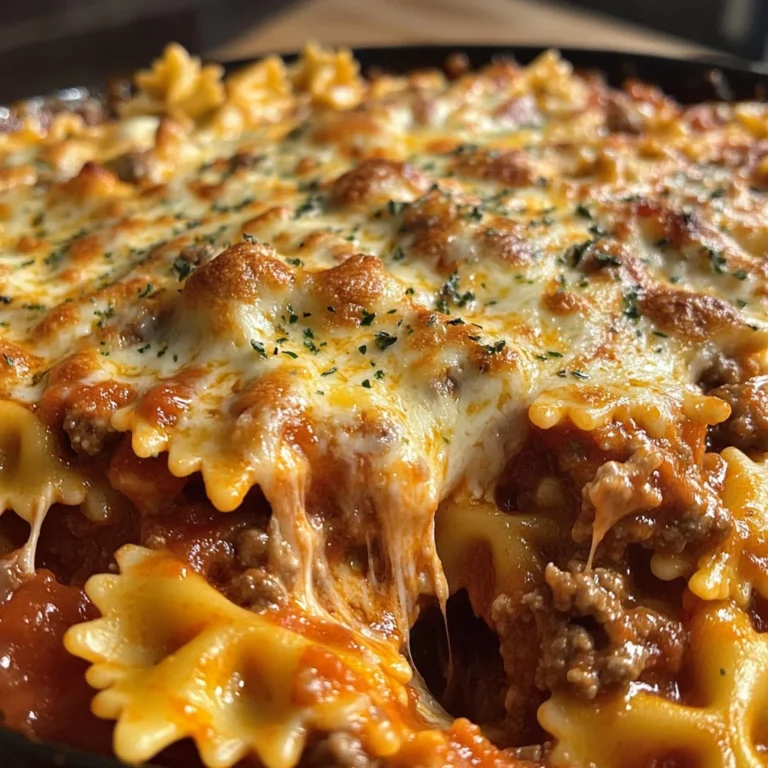 Creamy Baked Velveeta Bowtie Pasta with Italian Beef Marinara