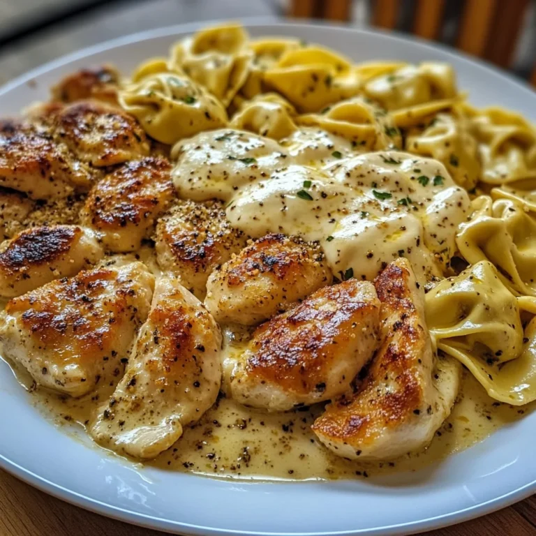 Creamy Chicken Tortellini with Mozzarella Garlic Sauce
