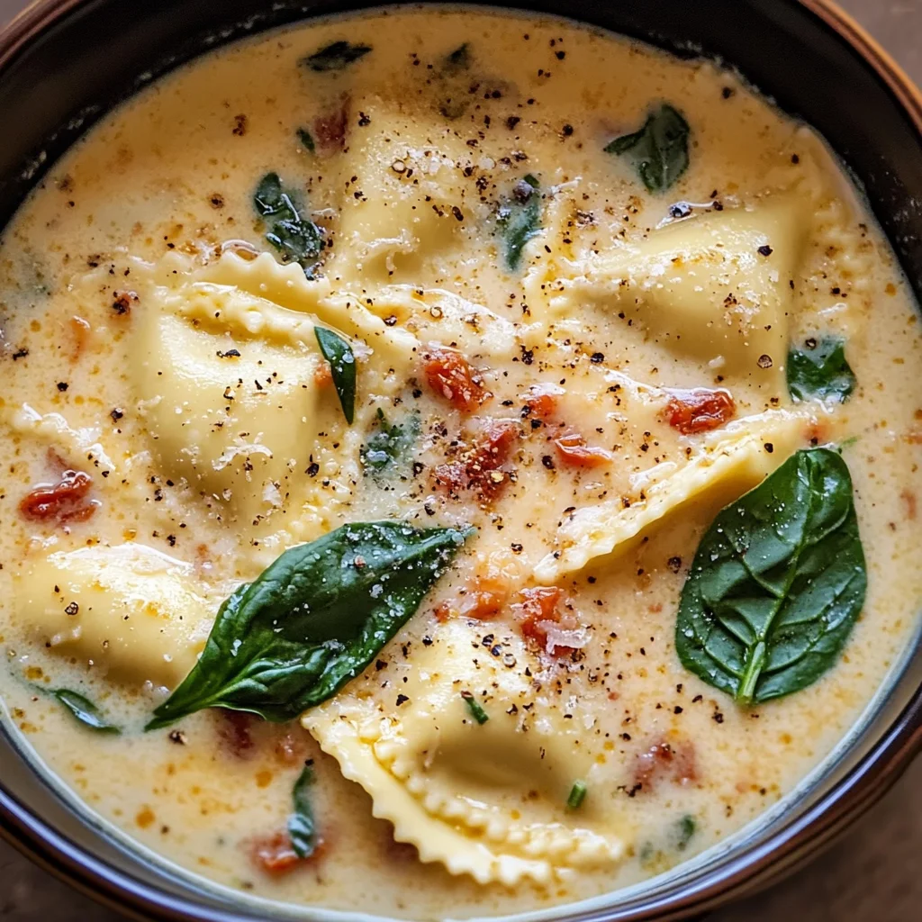 Creamy Tuscan Ravioli Soup : Comfort in Every Spoonful