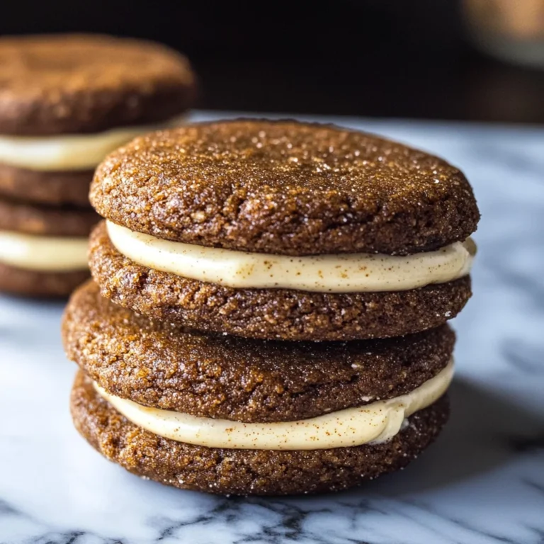 Ginger Molasses Sandwich Cookies with Eggnog Frostings