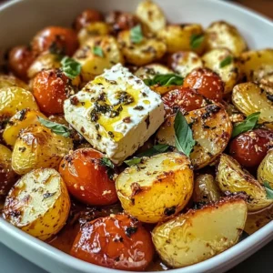 Healthy Baked Feta Potatoes : Easy Potatoes