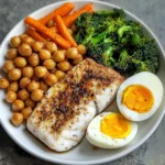 Protein Power Plate with Fish, Roasted Chickpeas & Veggies