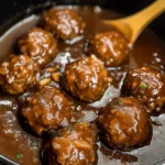 Slow Cooker Salisbury Steak Meatballs (Frozen Meatballs)