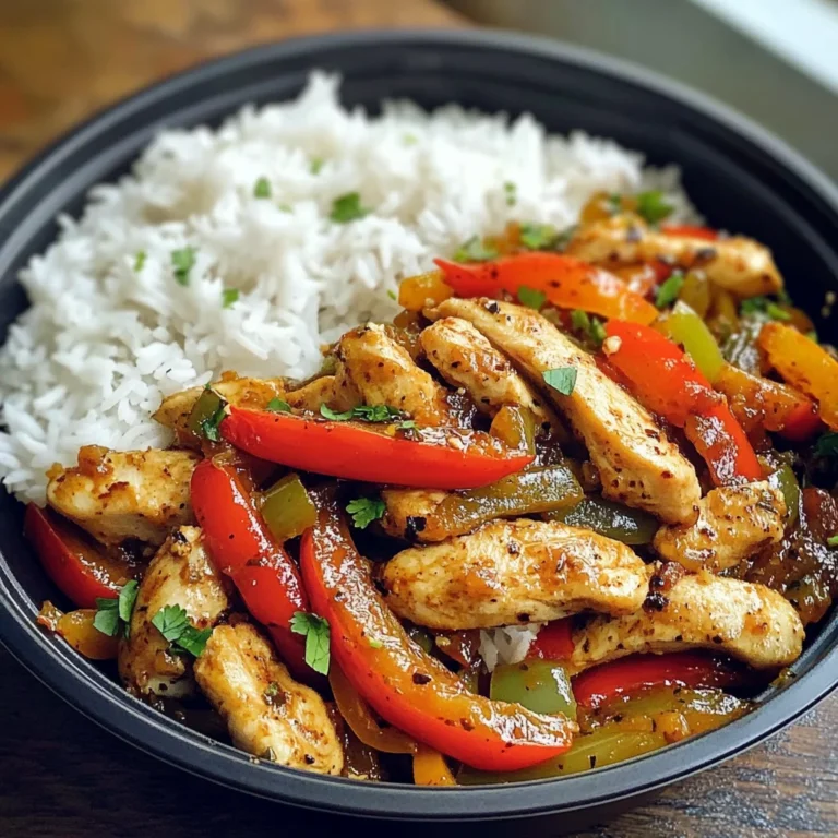 Spicy Chicken & Bell Pepper Stir-Fry with Rice