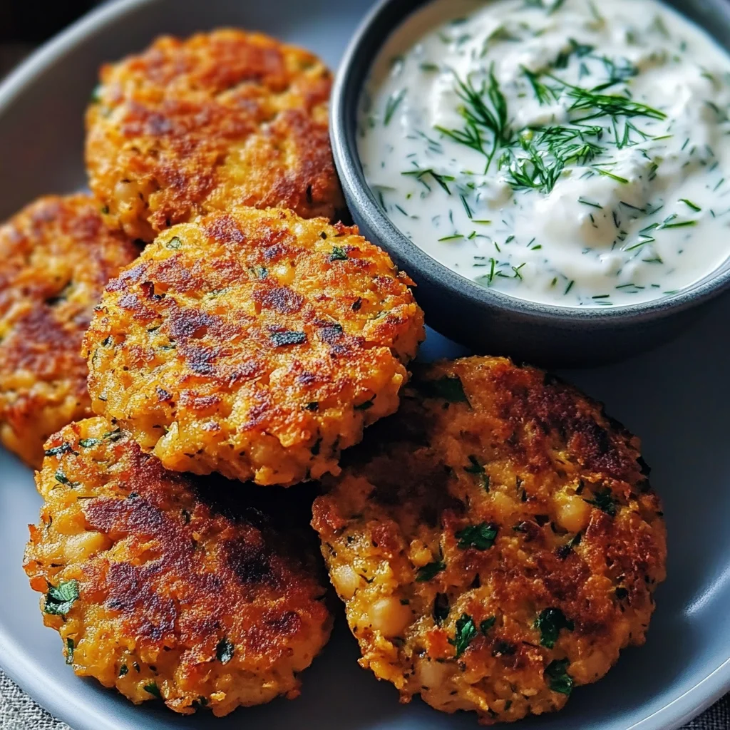 Ultimate Mediterranean Lemon Chickpea Patties with Yogurt Sauce