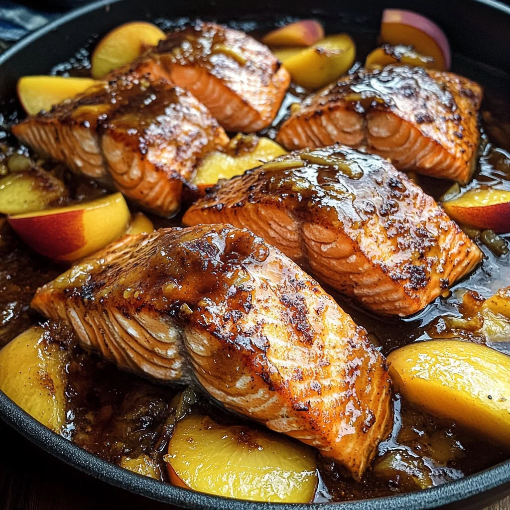 Bourbon Peach Roasted Salmon