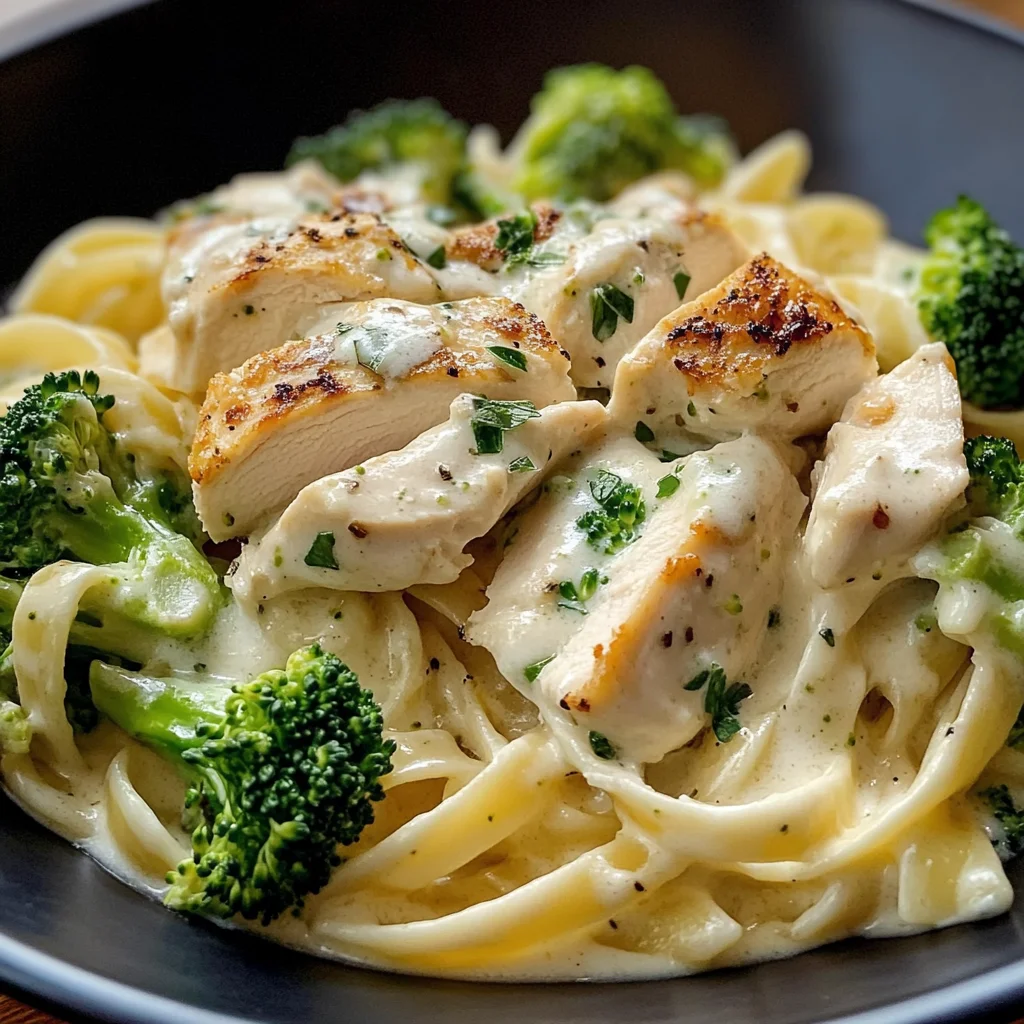 Creamy Chicken Alfredo with Broccoli & Fettuccine